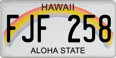 HI license plate FJF258