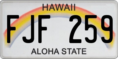 HI license plate FJF259