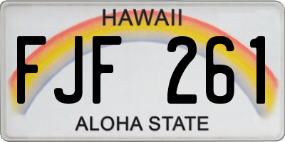 HI license plate FJF261