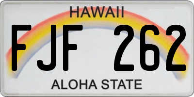 HI license plate FJF262