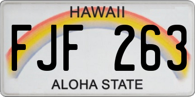 HI license plate FJF263