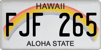 HI license plate FJF265