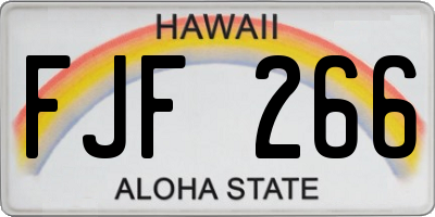 HI license plate FJF266