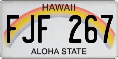 HI license plate FJF267