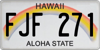 HI license plate FJF271