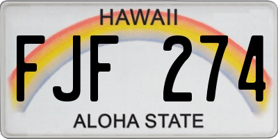 HI license plate FJF274
