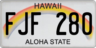 HI license plate FJF280