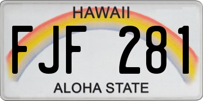 HI license plate FJF281