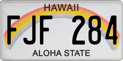 HI license plate FJF284