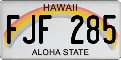 HI license plate FJF285