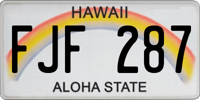 HI license plate FJF287