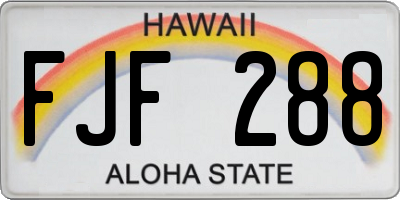 HI license plate FJF288