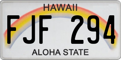HI license plate FJF294