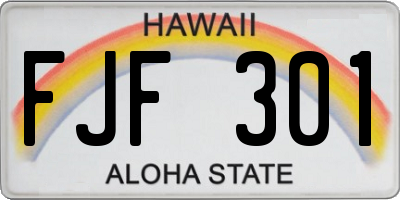 HI license plate FJF301