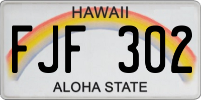 HI license plate FJF302
