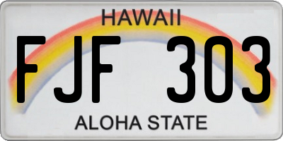 HI license plate FJF303
