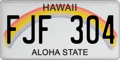 HI license plate FJF304