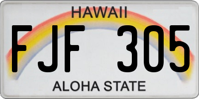 HI license plate FJF305