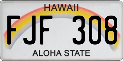 HI license plate FJF308
