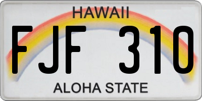 HI license plate FJF310