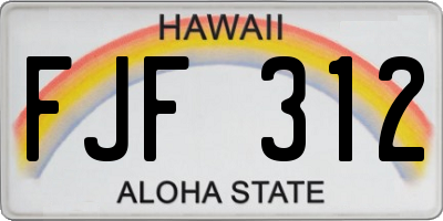 HI license plate FJF312