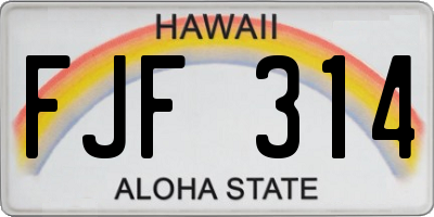 HI license plate FJF314