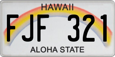 HI license plate FJF321