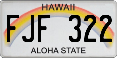 HI license plate FJF322