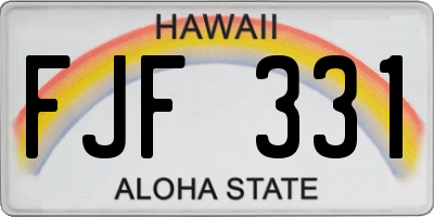 HI license plate FJF331