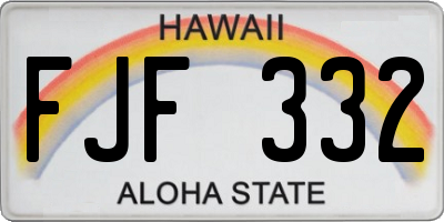 HI license plate FJF332