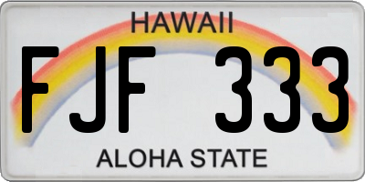 HI license plate FJF333
