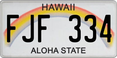 HI license plate FJF334