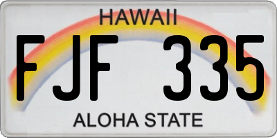 HI license plate FJF335