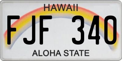 HI license plate FJF340