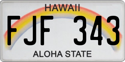 HI license plate FJF343