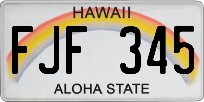 HI license plate FJF345