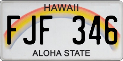 HI license plate FJF346