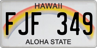 HI license plate FJF349