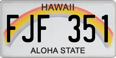 HI license plate FJF351