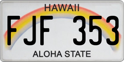 HI license plate FJF353
