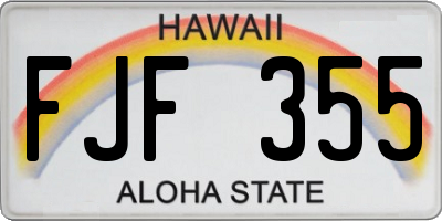 HI license plate FJF355
