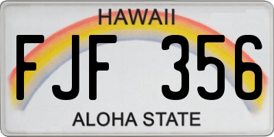 HI license plate FJF356