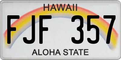 HI license plate FJF357