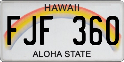 HI license plate FJF360