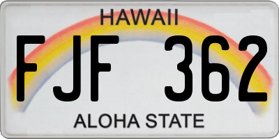 HI license plate FJF362