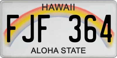 HI license plate FJF364
