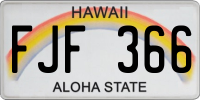 HI license plate FJF366