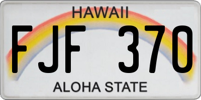 HI license plate FJF370