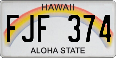 HI license plate FJF374