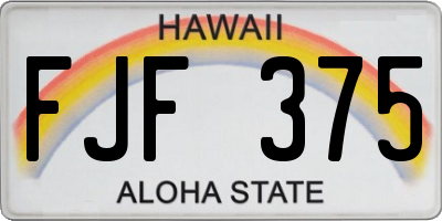 HI license plate FJF375